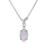 Opal & White Gold Pendant - Dracakis Jewellers